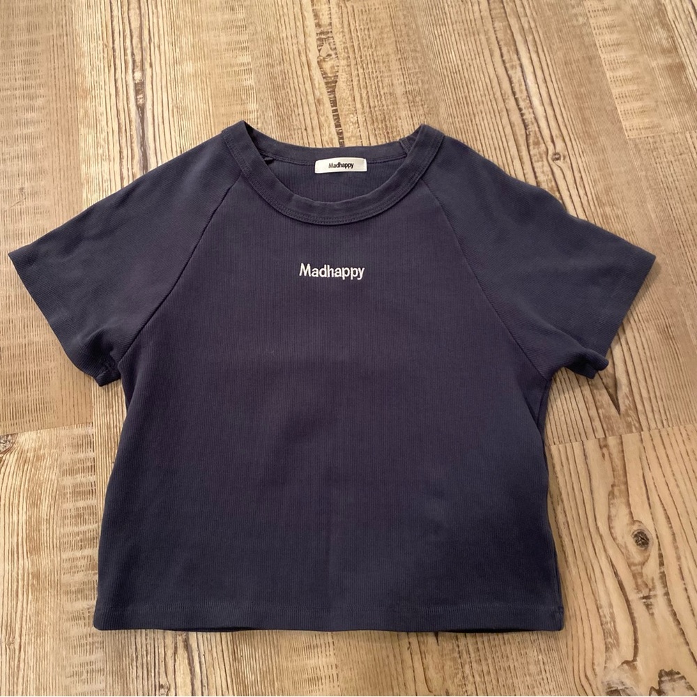 Madhappy Classic Ribbed Baby Tee in Navy